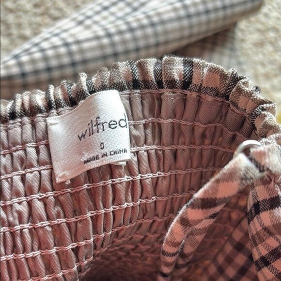 Aritzia Wilfred Plaid Spaghetti Strap Isabelle Dress size 0 - Picture 6 of 6